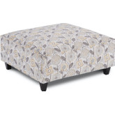 38" Square Cocktail Ottoman in Dayflower Haze Floral Print Fabric